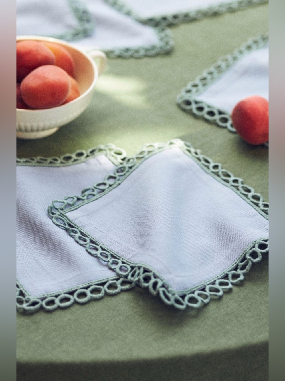Anthropologie Janna Cocktail Napkins, Set of 4 in Sky NEW